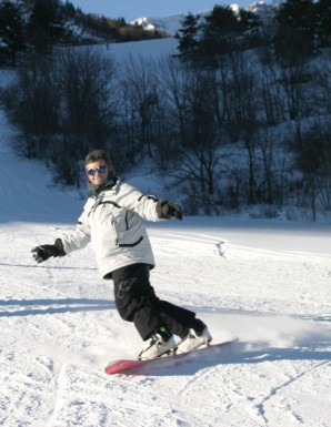 Didier Favre en snowboard