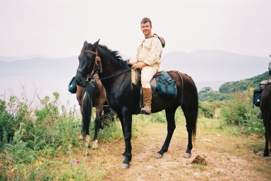 Didier Favre en randonnée en Corse