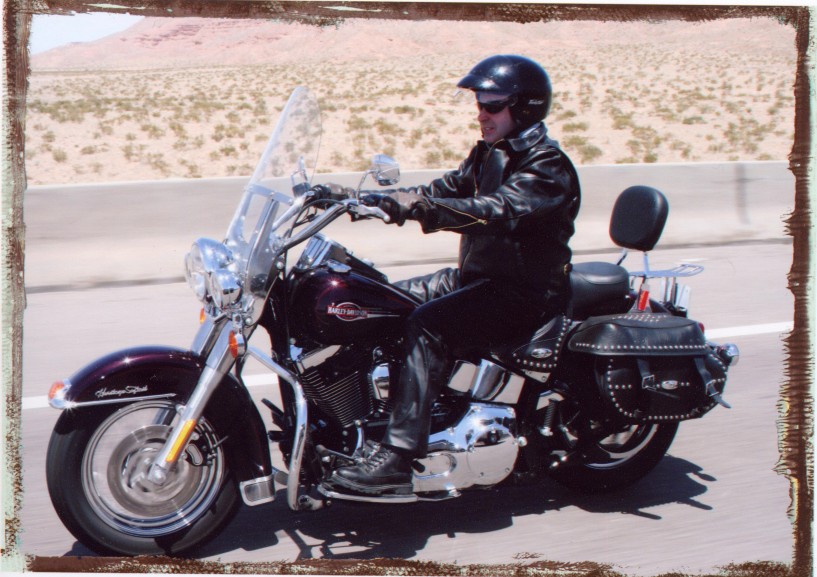 Didier Favre et sa Harley Davidson