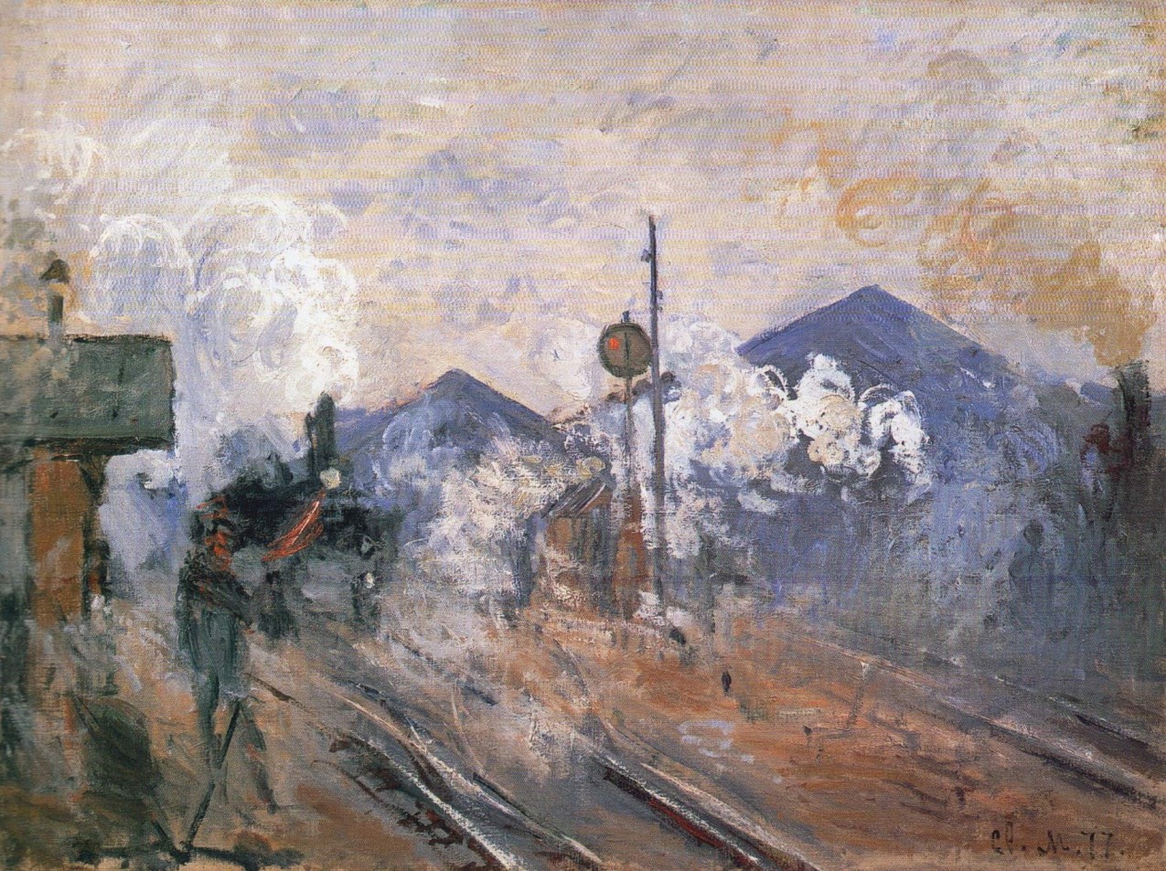 Monet : Les Voies  la sortie de la gare Saint-Lazare