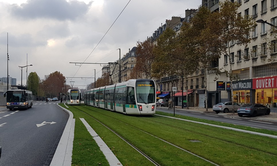 inauguration du tramway T3  la porte Clichy