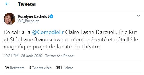 Roselyne Bachelot et la Cit du Thatre.