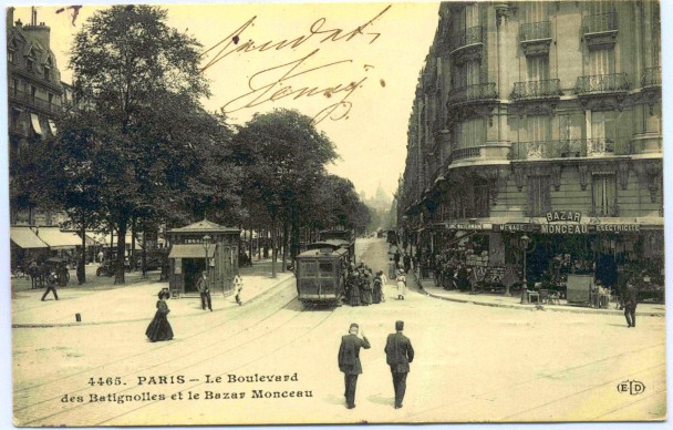 Paris Le Boulevard des Batignolles Bazar Monceau