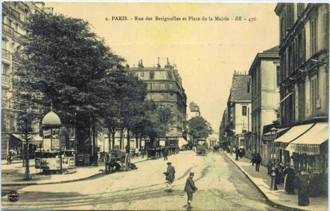Paris    Rues des Batignolles et Place Mairie