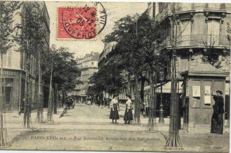 Paris XVII Rue Boursault bld Batignolles