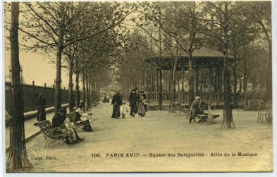 Paris XVII Square des Batignolles Allee de la Musique