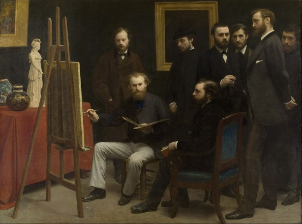 Atelier impressioniste aux Batignolles par Henri Fantin Latour en 1870