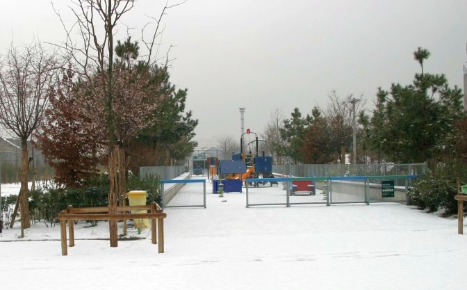 Neige au Parc des Batignolles